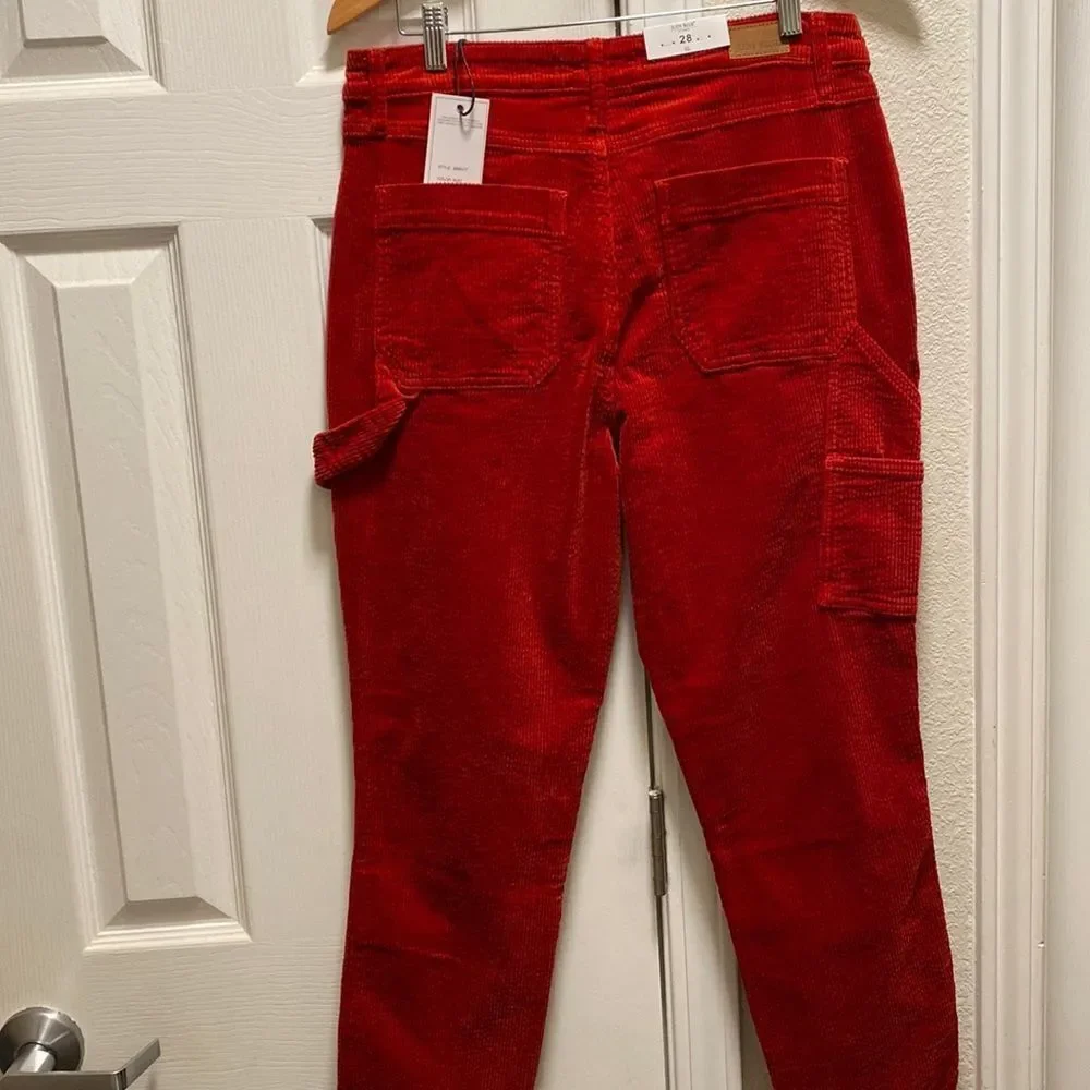 Judy Blue Slim Fit High Waist Rust Cotton Stretch Corduroy Jeans Size 31